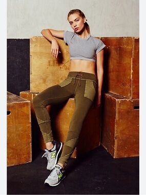 FP Movement by Free People Olive Green Drawstring Leggings